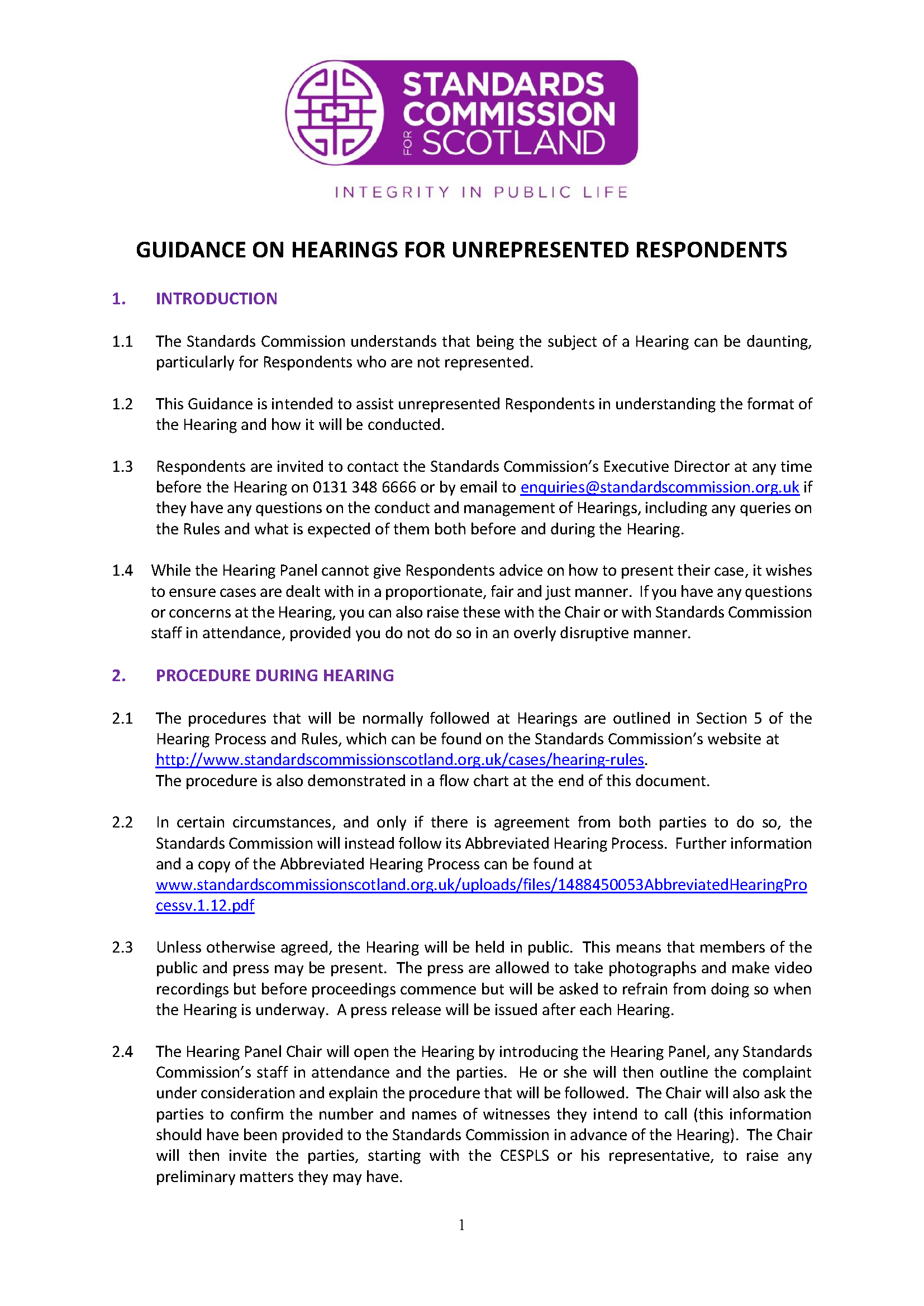 Guidance for Unrepresented Respondents