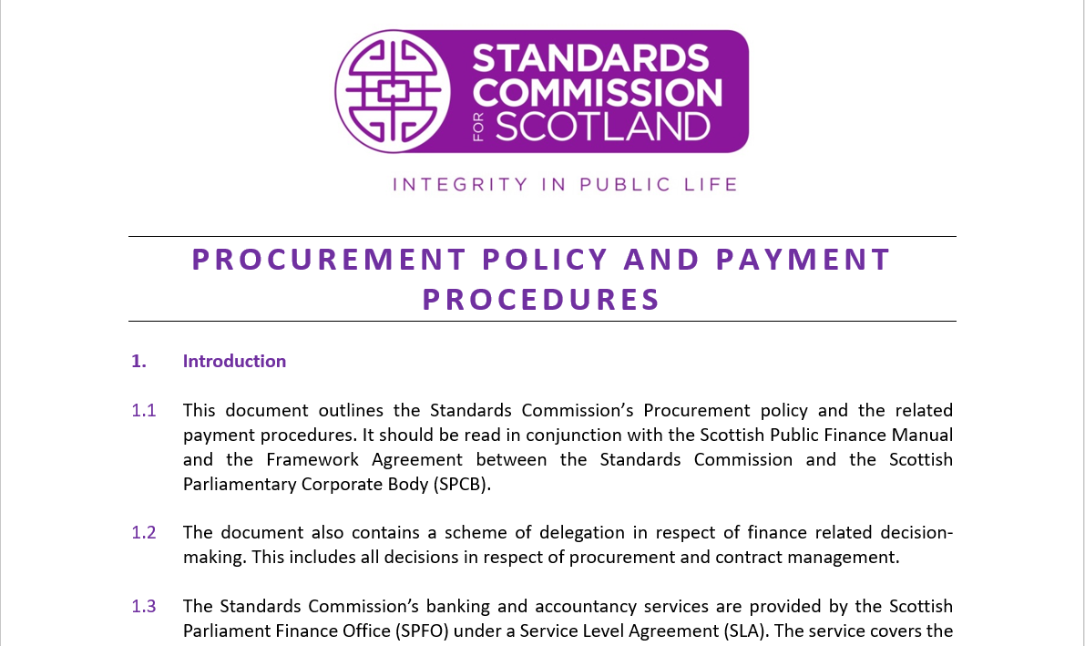 Procurement and Finance Policy and Procedures